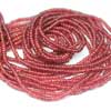 Glass Fill Pigeon Blood Red Ruby Smooth Polished Roundel Beads 14 Inches Strand and Size 3mm Approx.